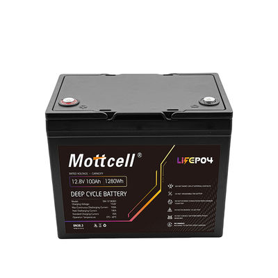 1280Wh แบตเตอรี่ที่สามารถชาร์จใหม่ได้ 12V LiFePO4 แหล่งพลังงาน 100Ah LiFePO4 พร้อมการป้องกัน IP67