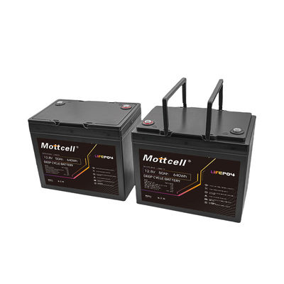 แบตเตอรี่ LiFePO4 12V 50Ah ที่สามารถชาร์จได้ พร้อมกล่องพลาสติกสีดําสําหรับแหล่งกลับ UPS แทนแบตเตอรี่กรด鉛